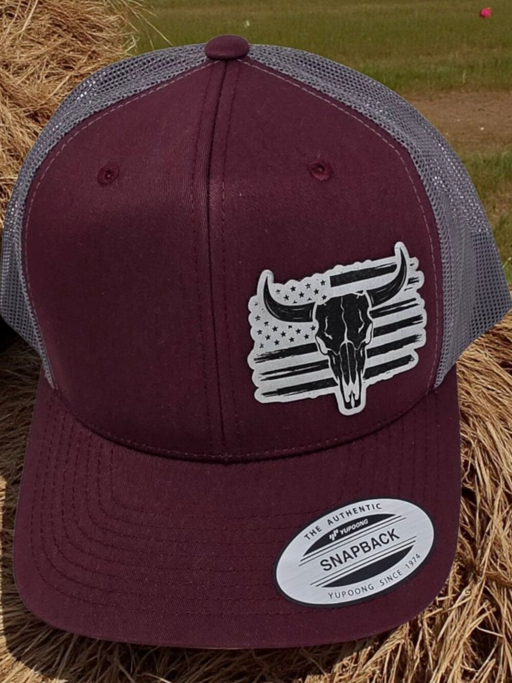 Strength and Patriotism Hat with Laser-Engraved Patch